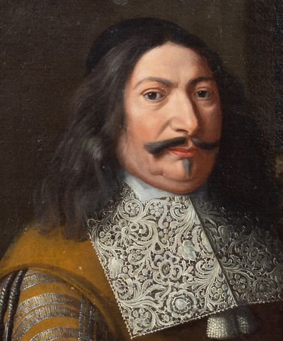 null Ecole hollandaise du XVIIème siècle. 

Portrait d'homme à la canne. 

Huile...