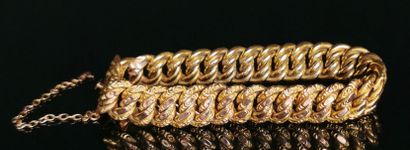 null Bracelet en or jaune à maille américaine.

L_18cm l_10mm. 

17,97 grammes, chaîne...