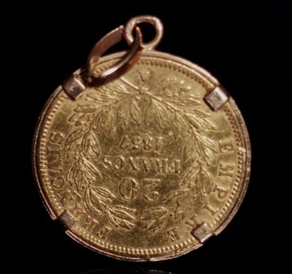 null Pièce de 20 francs or Napoléon III montée en pendentif

1857.

7,53 grammes