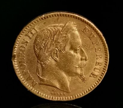 Pièce de 20 francs or Napoléon III, tête...