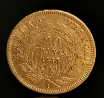 null Pièce de 20 francs or Napoléon III, tête nue.

1858.