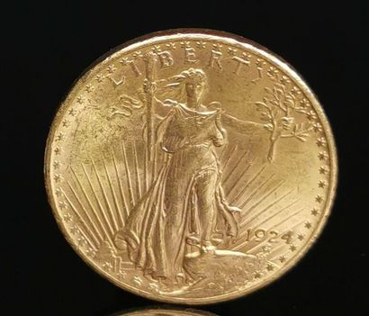 null Pièce de 20 dollars Or"Double Eagles Saint-Gaudens".

1924. 

D_ 3.4 cm.

33,43...