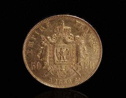 null Pièce de 50 francs Or Napoléon III, tête nue.

1856 A. 

16,12 grammes