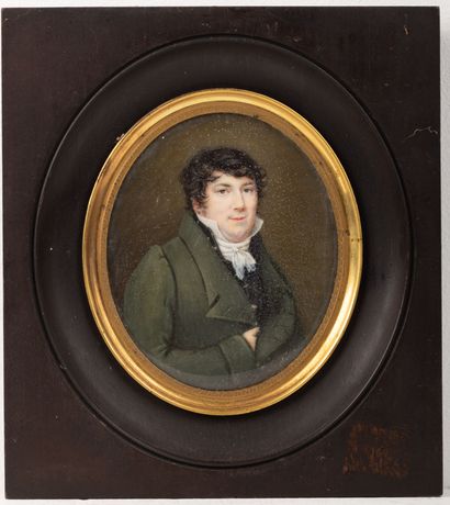 null Mme LEMAINIER.

Portraits de M. et Mme Guilhot, 5 août 1824.

Paire de miniatures,...