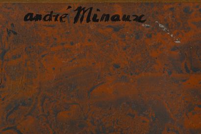 null André MINAUX (1929-1979).

Bouquet de tournesols.

Gouache sur papier, signée...