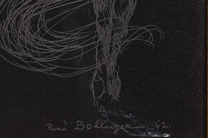 null René BOLLIGER (1911-1971)

Chevaux,

Gravure sur ardoise, signée en bas à droite.

H_42,5...