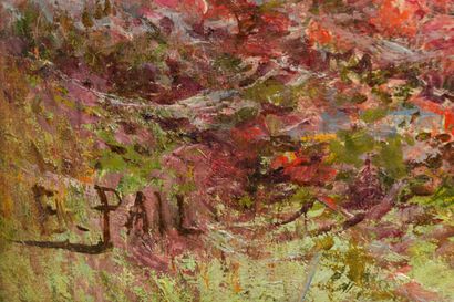null Edouard PAIL (1851-1916).

Paysage nivernais, aux bruyères.

Huile sur toile.

Signée...