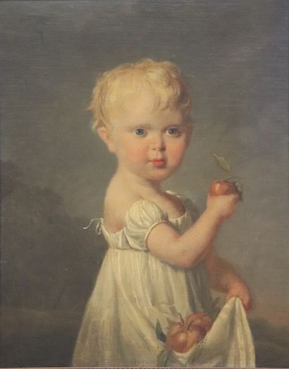 null Ecole française du XIXème siècle.

Portrait d'enfant à la pomme.

Huile sur...