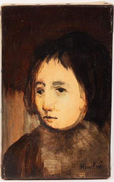 null François HEAULMÉ (1927-2005).

Portrait de jeune garçon.

Huile sur toile signée...