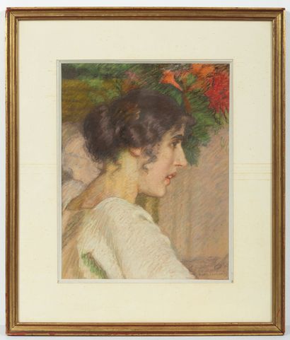 null Mary PIRIOU (1881-1956).

Portrait de Mme Piriou à Pont Aven.

Pastel sur papier,...