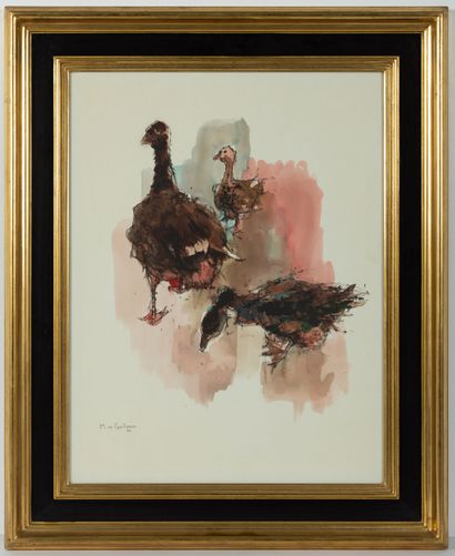 null Michel DE GALLARD (1921-2007).

Les oies.

Aquarelle sur papier, signée en bas...