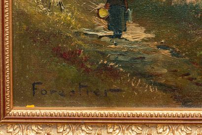 null Henri Claudius FORESTIER (1875-1922).

Paysage lacustre animé.

Huile sur toile,...