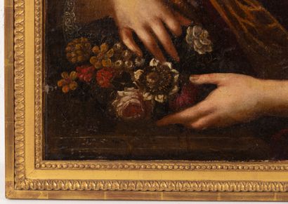 null Ecole française du XVIIème siècle.

Portrait de femme aux fleurs.

Huile sur...