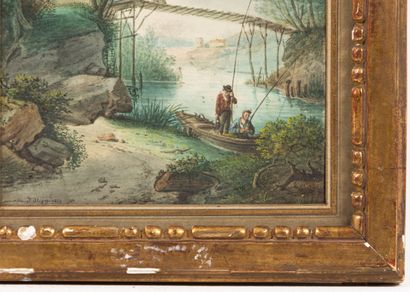 null Théodore CARUELLE D'ALIGNY (1798-1871).

Le moulin de Corot.

Aquarelle sur...