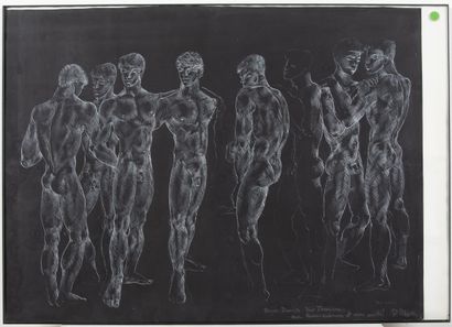 null René BOLLIGER (1911-1971).

Hommes nus.

Gravure, signée avec envoi.	

H_49,5...