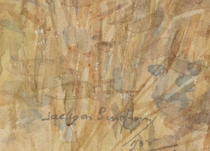 null Jackson Henry SIMPSON (1893-1963).

L'envol des canards.

Deux aquarelles signées,...