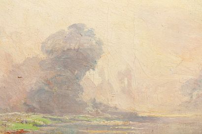 null Edouard PAIL (1851-1916).

Paysage nivernais, aux bruyères.

Huile sur toile.

Signée...