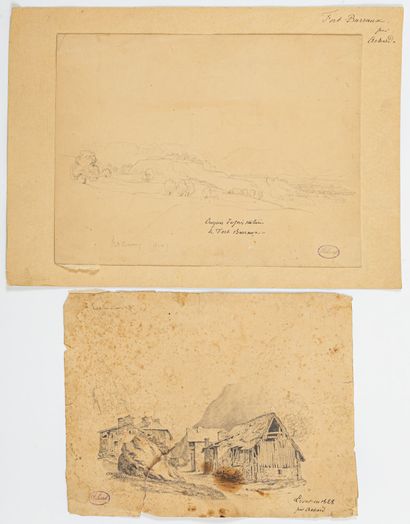 null Jean Alexis ACHARD (1807-1884).

Fort Barraux et Livet en 1828.

Deux dessins,...