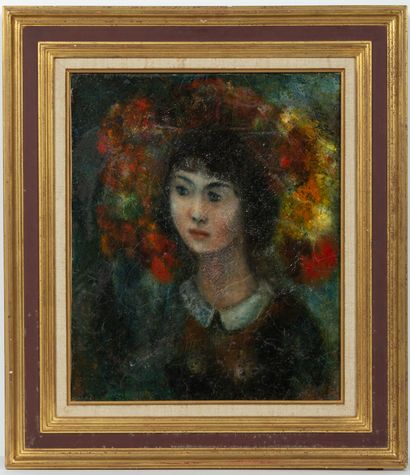 null Edouard GOERG (1893-1969).

Jeune fille aux fleurs.

Huile sur toile, signée...