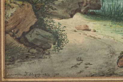 null Théodore CARUELLE D'ALIGNY (1798-1871).

Le moulin de Corot.

Aquarelle sur...