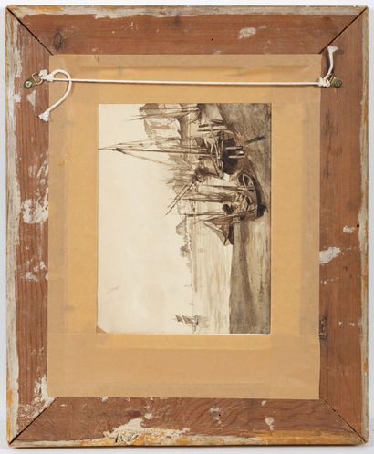 null Alexis Eugène GUIGNE (1839-1920). 
Neuilly-sur-Marne. 
Aquarelle, signée en...