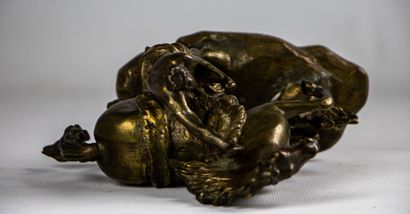 null Guillaume COUSTOU, d'après.
Cheval de Marly.
Groupe en bronze.
H_20 cm L_20.5...