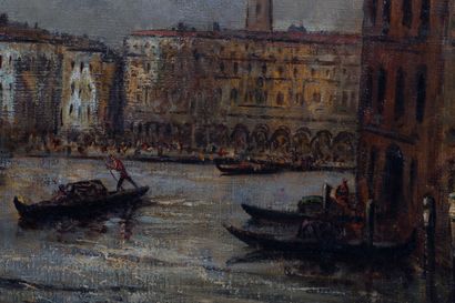 null Édouard-Jacques DUFEU (1836-1900).
Venise, vers le grand canal.
Huile sur toile,...
