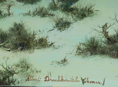 null Albert DRACHKOVITCH-THOMAS (1928).
Hameau nivernais sous la neige.
Huile sur...