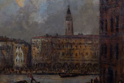 null Édouard-Jacques DUFEU (1836-1900).
Venise, vers le grand canal.
Huile sur toile,...