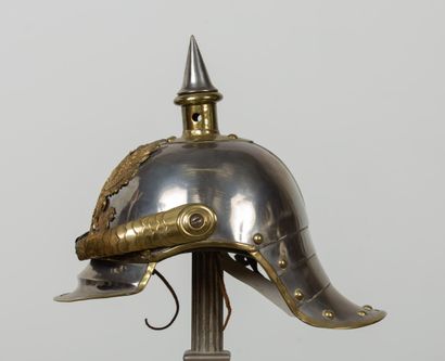 null Casque du 1er régiment de cuirassiers prussiens Modèle 1867 Troupe .
Bombe en...