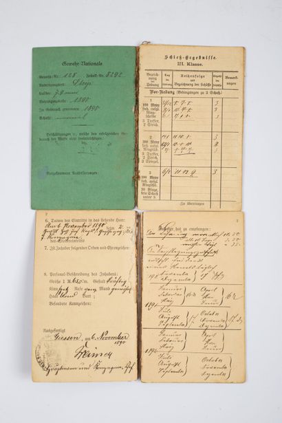 null Documents militaires du même soldat allemand 1914 .
Lot de deux livrets militaires...