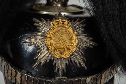 null Casque du 100ème régiment d'infanterie du Royaume de Saxe Modèle 1871-1899 Officier....