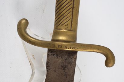 null Sabre court d'infanterie prussienne Modèle 1852 .
Lame plate et à dos plat,...