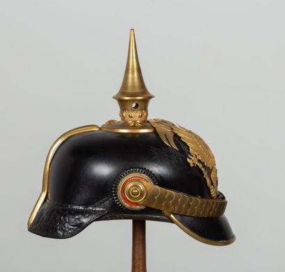null Casque du 4ème régiment de grenadiers prussien Modèle 1871-1899 Officier de...