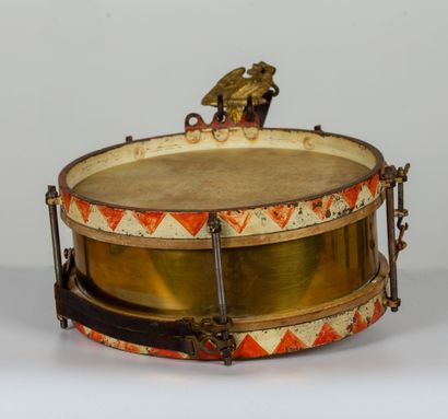 null Tambour allemand, 1914 .
Caisse de tambour et ses peaux. Bordures peintes aux...