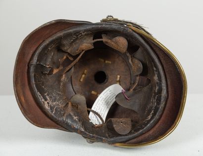 null Casque d'infanterie prussienne de la Ligne Modèle 1867 Troupe . 
Bombe, couvre-nuque...