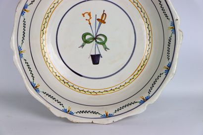 null NEVERS.
Earthenware salad bowl with revolutionary polychrome decoration of the...