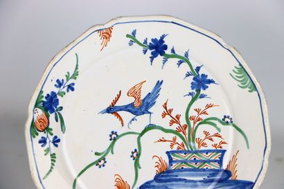 null NEVERS, formerly attributed to LA ROCHELLE.
Earthenware plate with polychrome...