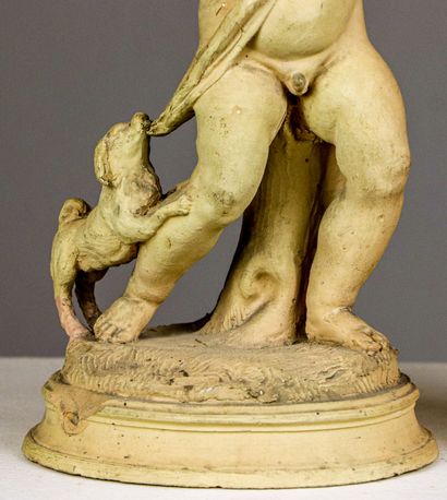 null French school of the 18th or 19th century.
Pair of terracotta sculptures representing...