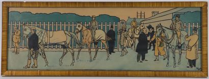 null Harry ELIOTT (1882-1959).
Before the Horse Race.
Watercolor on paper, signed...
