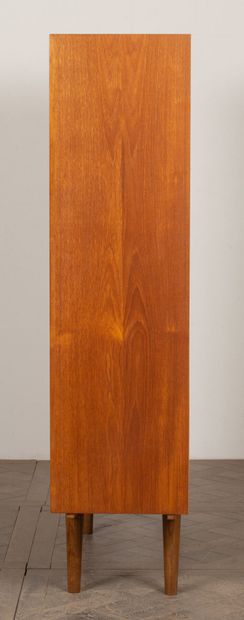 null Rolf RASTAD and Adolf RELLING, for Gustave BAHUS.
Teak furniture with two leaves...