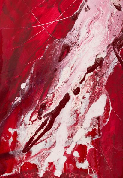 null René DUVILLIER (1919-2002).
Red n°22 - the Broken, 1999.
Mixed media on canvas,...