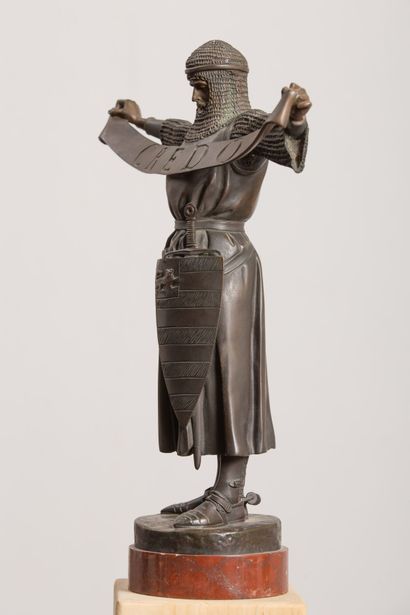 null Emmanuel FREMIET (1824-1910).
CREDO.
Sculpture in bronze with brown patina,...