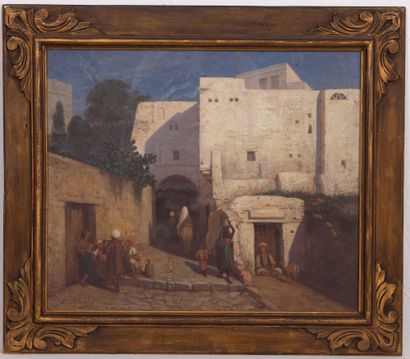 Hippolyte PLANTET (1829-1882).
Ville au Maghreb.
Huile...