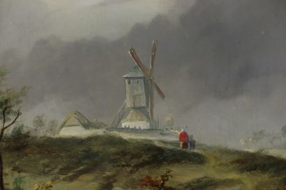 null Jehan MARCHANT DUBOIS D'HAULT (act.1835-1848).
Chasseur et son chien, paysage...