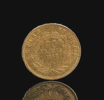 null Pièce de 20 francs or Napoléon III, tête nue.
1858 A.
6.40 grammes
