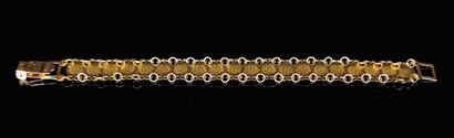 null Bracelet en or jaune composé de vingt pièces 
L_17cm.
12,17 grammes, 18K, 7...