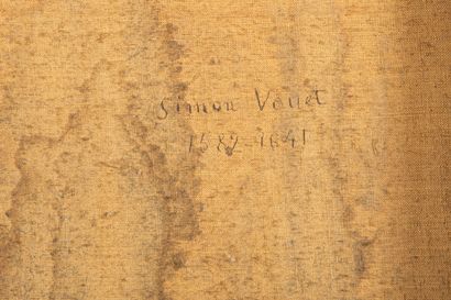 null Simon VOUET (1590-1649), suiveur de.
Vierge à l'enfant. 
Huile sur toile. 
H_103...