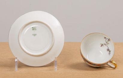 null BERNARDAUD in LIMOGES.
Porcelain dessert, tea and coffee set, with Kakiemon...