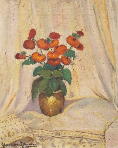 null Alexandre ALTMANN (1878-1932).
Bouquet de fleurs.
Huile sur toile, signée en...